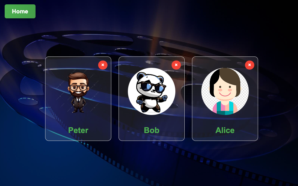 User list with avatars and delete